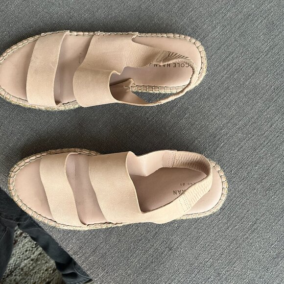 Cole Haan Cloudfeel Espadrille Platform Sandal in Pink Blush Nubuck Leather Sz 7 - Picture 2 of 8